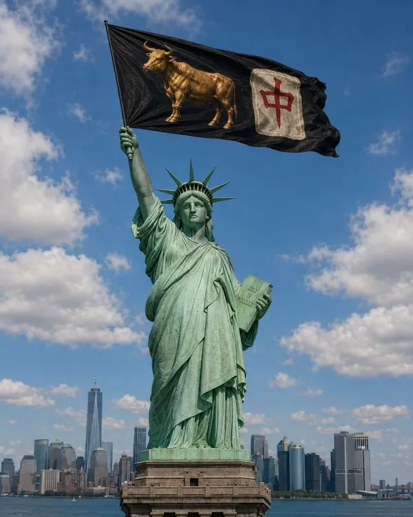 Statue of Liberty raising the Ansem Army flag